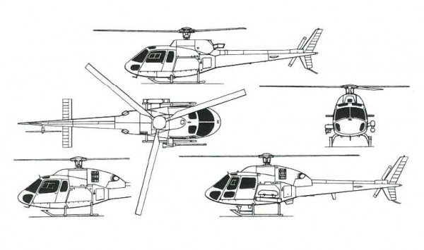 схема вертолета Eurocopter AS355 Ecureuil II